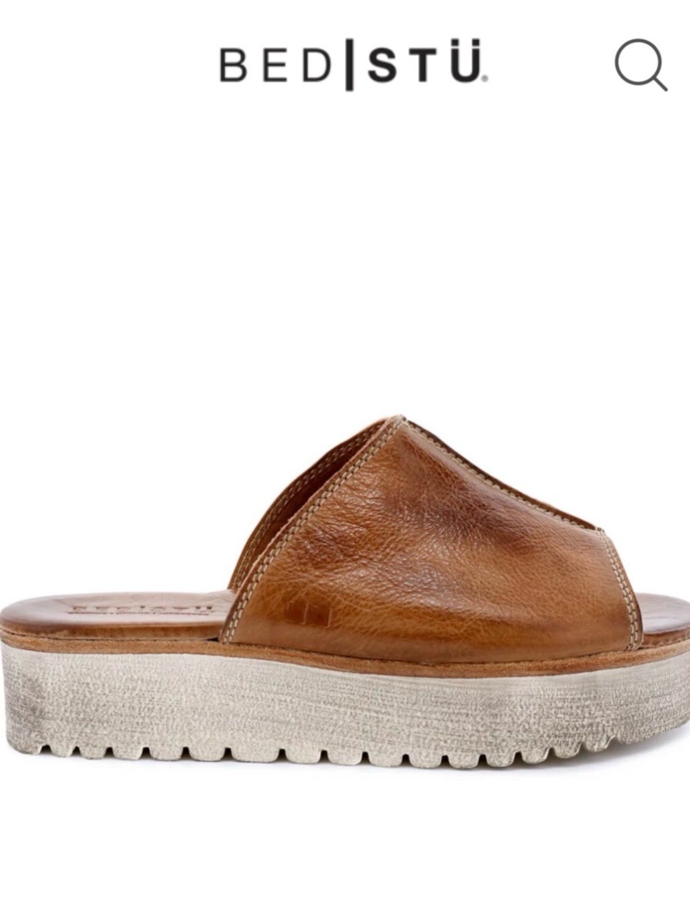 Bed Stu Fairlee II Leather Platform Slip On Sandal Size 8 - Picture 2 of 12